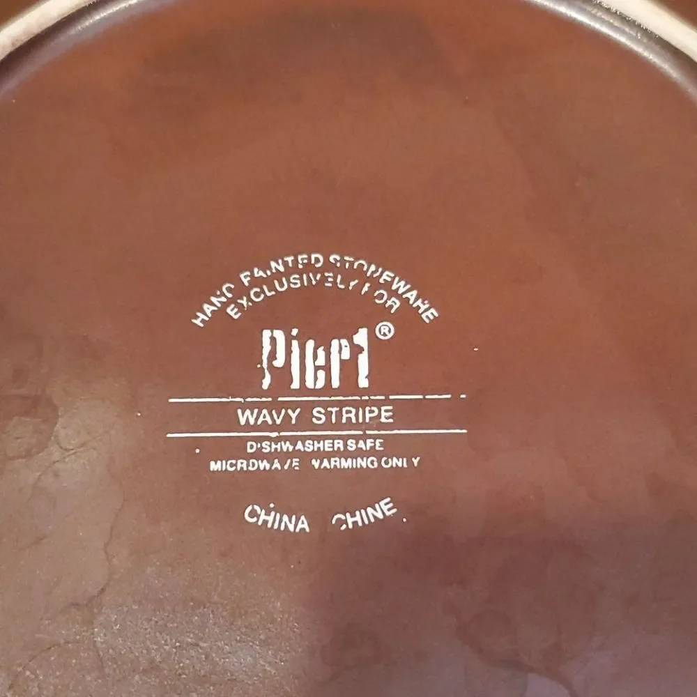 Pier One Wavy Stripe Plate Set of 2 Plates